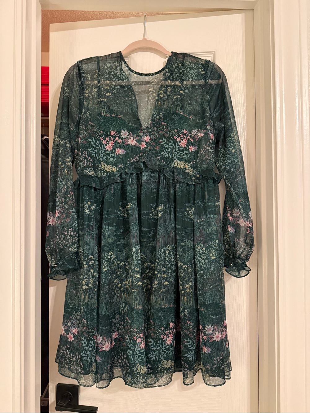 Ted Baker London Black and Olive Green Patterned Slip